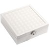 Custom Jewelry Storage Box Embroidered Snap Closure Large Capacity High-Value Leather Jewelry Gift Box Includes Mirror