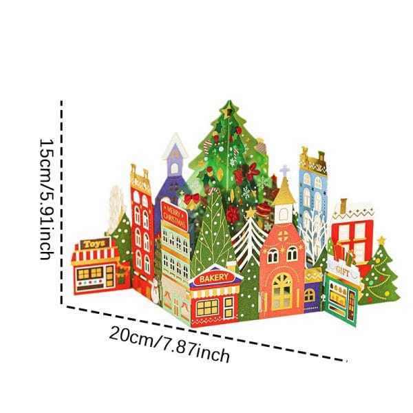 O1CN01K6LkyI1LmgPQGOvdz_2620801342-0-cib.jpg Colorful Christmas village display with decorated trees and festive buildings for holiday decor.