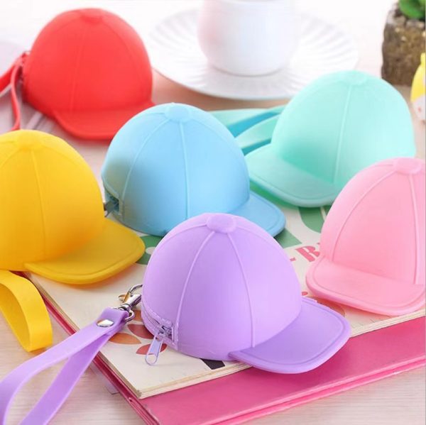 Cute Candy Color Zipper Wallet Macaron Baseball Cap Clutch Mini Silicone Hat Coin Purse