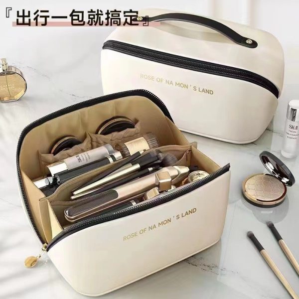 PU Pillow Makeup Bag Travel Large Capacity Toiletry Bag Desktop Cosmetic Organizer Pouch High-Value Storage Bag