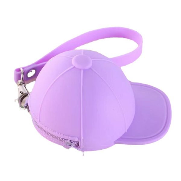 Cute Candy Color Zipper Wallet Macaron Baseball Cap Clutch Mini Silicone Hat Coin Purse