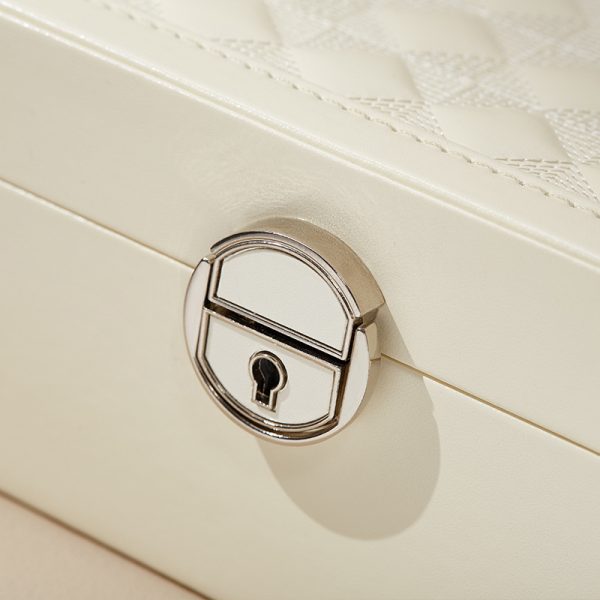 Custom Jewelry Storage Box Embroidered Snap Closure Large Capacity High-Value Leather Jewelry Gift Box Includes Mirror