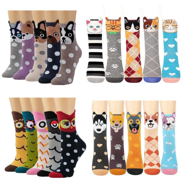 O1CN01rk624i1iQutUBLPqM_2668854408-0-cib-1.jpg Custom Women's 3D Ear Owl Cartoon Animal Socks Fall/Winter Extra-Long Cotton Socks